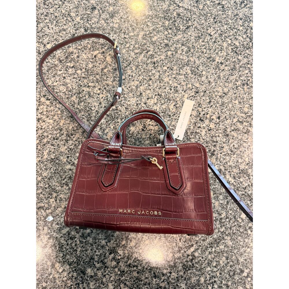Marc Jacobs Small Drifter Satchel Syrah Croc Embossed - Picture 2 of 11